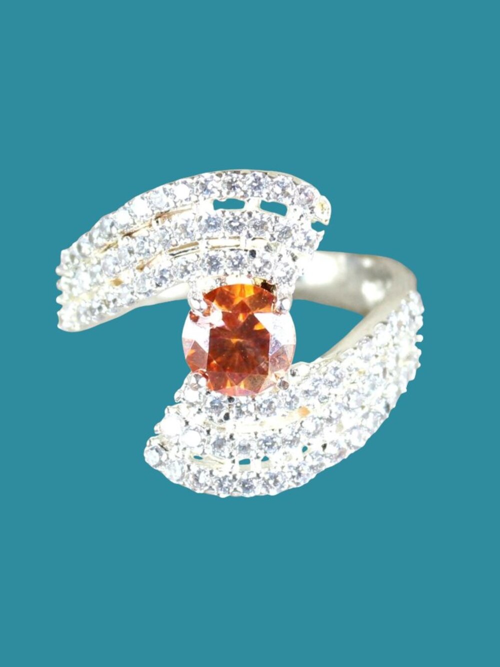 Orange Diamond Solitaire 1.34 Ct Round Certified Ring SIZE 8.5